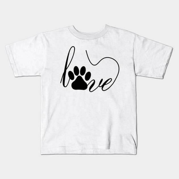 I love my cat Kids T-Shirt by QMED